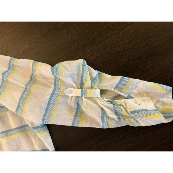 Lane Bryant Striped Linen-Blend Button-Front Tunic Top Size 22/24 - Picture 6 of 8